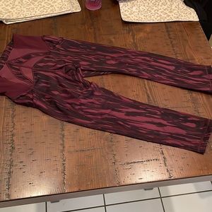 lululemon athletica Burgundy & Dark Wine Patterned Leggings